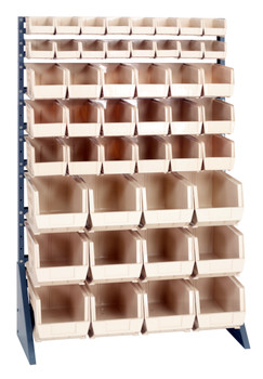 Rail Rack, single sided, 36"L x 15"W x 53"H, Gray, Ivory, Carbon Steel, QRU-16S-220230240IV
