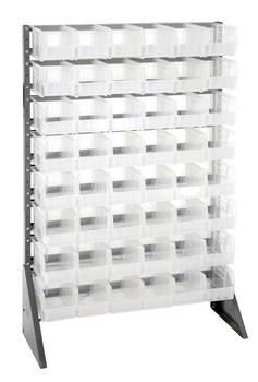 Rail Rack, single sided, 36"L x 15"W x 53"H, Gray, Clear, Carbon Steel, QRU-16S-230-48CL