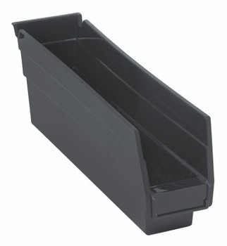 Economy Shelf Bin, nesting, 11-5/8"D x 2-3/4"W x 4"H, Black, Black, Recycled PP, QSB100BR