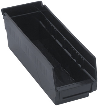 Economy shelf bin, nesting, 11-5/8"D x 4-1/8"W x 4"H, Black, Black, Polypropylene, QSB101BKCS