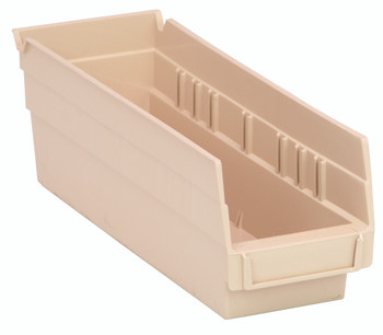Economy shelf bin, nesting, 11-5/8"D x 4-1/8"W x 4"H, Ivory, Ivory, Polypropylene, QSB101IVCS