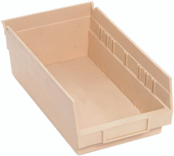 Economy shelf bin, nesting, 11-5/8"D x 6-5/8"W x 4"H, Ivory, Ivory, Polypropylene, QSB102IV