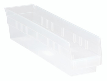 Economy Shelf Bin, nesting, 17-7/8"D x 4-1/8"W x 4"H, Clear, Clear, Polypropylene, QSB103CLCS