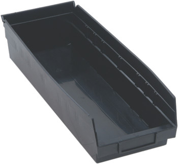 Economy Shelf Bin, nesting, 17-7/8"D x 6-5/8"W x 4"H, Black, Black, Polypropylene, QSB104BRCS