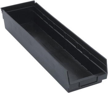 Economy shelf bin, nesting, 23-5/8"D x 6-5/8"W x 4"H, Black, Black, Polypropylene, QSB106BKCS