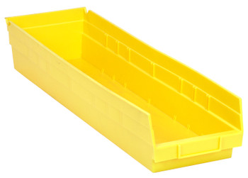 Economy shelf bin, nesting, 23-5/8"D x 6-5/8"W x 4"H, Yellow, Yellow, Polypropylene, QSB106YLCS