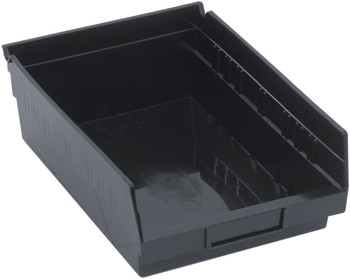 Economy Shelf Bin, nesting, 11-5/8"D x 8-3/8"W x 4"H, Black, Black, Polypropylene, QSB107BR
