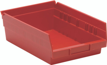 Economy shelf bin, nesting, 11-5/8"D x 8-3/8"W x 4"H, Red, Red, Polypropylene, QSB107RDCS
