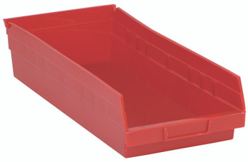 Economy shelf bin, nesting, 17-7/8"D x 8-3/8"W x 4"H, Red, Red, Polypropylene, QSB108RDCS