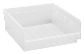 Economy Shelf Bin, nesting, 11-5/8"D x 11-1/8"W x 4"H, Clear, Clear, Polypropylene, QSB109CL