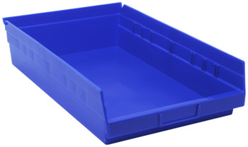Economy shelf bin, nesting, 17-7/8"D x 11-1/8"W x 4"H, Blue, Blue, Polypropylene, QSB110BL
