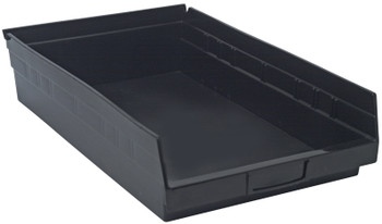 Economy Shelf Bin, nesting, 17-7/8"D x 11-1/8"W x 4"H, Black, Black, Polypropylene, QSB110BR
