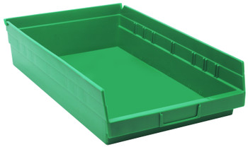 Economy shelf bin, nesting, 17-7/8"D x 11-1/8"W x 4"H, Green, Green, Polypropylene, QSB110GN