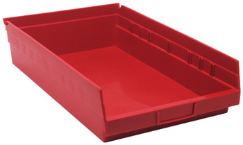 Economy shelf bin, nesting, 17-7/8"D x 11-1/8"W x 4"H, Red, Red, Polypropylene, QSB110RDCS