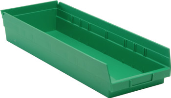 Economy shelf bin, nesting, 23-5/8"D x 8-3/8"W x 4"H, Green, Green, Polypropylene, QSB114GNCS