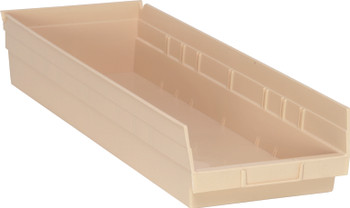 Economy shelf bin, nesting, 23-5/8"D x 8-3/8"W x 4"H, Ivory, Ivory, Polypropylene, QSB114IV