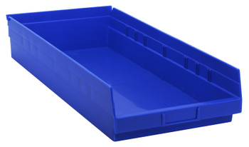 Economy shelf bin, nesting, 23-5/8"D x 11-1/8"W x 4"H, Blue, Blue, Polypropylene, QSB116BLCS