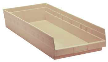 Economy shelf bin, nesting, 23-5/8"D x 11-1/8"W x 4"H, Ivory, Ivory, Polypropylene, QSB116IVCS