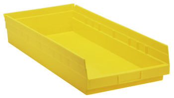 Economy shelf bin, nesting, 23-5/8"D x 11-1/8"WD x 4"H, Yellow, Yellow, Polypropylene, QSB116YL