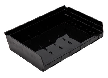 Economy Shelf Bin, nesting, 16-1/2"W x 11-5/8"L x 4"H, Black, Black, Polypropylene, QSB118BRCS