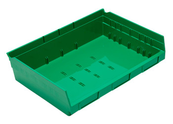Economy Shelf Bin, nesting, 16-1/2"W x 11-5/8"L x 4"H, Green, Green, Polypropylene, QSB118GNCS