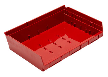 Economy Shelf Bin, nesting, 16-1/2"W x 11-5/8"L x 4"H, Red, Red, Polypropylene, QSB118RDCS