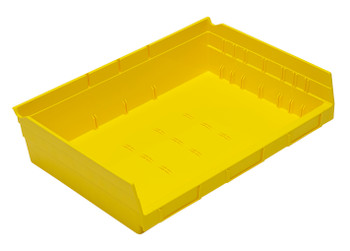 Economy Shelf Bin, nesting, 16-1/2"W x 11-5/8"L x 4"H, Yellow, Yellow, Polypropylene, QSB118YL
