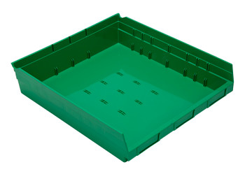 Economy Shelf Bin, nesting, 16-1/2"W x 17-7/8"L x 4"H, Green, Green, Polypropylene, QSB122GNCS
