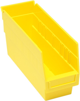 Economy Shelf Bin, nesting, 4-1/8"W x 11-5/8"L x 6"H, Yellow, Yellow, Polypropylene, QSB201YL