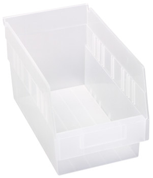 Economy Shelf Bin, nesting, 6-5/8"W x 11-5/8"L x 6"H, Clear, Clear, Polypropylene, QSB202CLCS