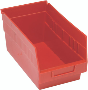 Economy Shelf Bin, nesting, 6-5/8"W x 11-5/8"L x 6"H, Red, Red, Polypropylene, QSB202RD