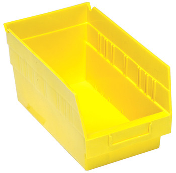 Economy Shelf Bin, nesting, 6-5/8"W x 11-5/8"L x 6"H, Yellow, Yellow, Polypropylene, QSB202YL