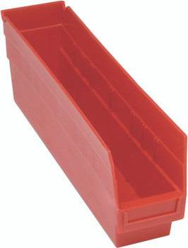 Economy Shelf Bin, nesting, 4-1/8"W x 17-7/8"L x 6"H, Red, Red, Polypropylene, QSB203RDCS
