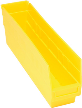 Economy Shelf Bin, nesting, 4-1/8"W x 17-7/8"L x 6"H, Yellow, Yellow, Polypropylene, QSB203YLCS