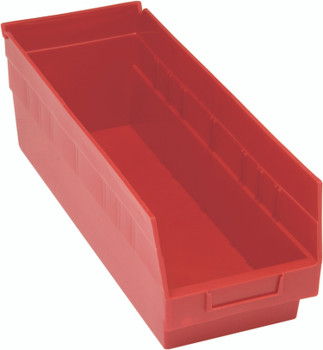 Economy Shelf Bin, nesting, 6-5/8"W x 17-7/8"L x 6"H, Red, Red, Polypropylene, QSB204RDCS