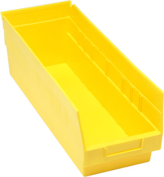 Economy Shelf Bin, nesting, 6-5/8"W x 17-7/8"L x 6"H, Yellow, Yellow, Polypropylene, QSB204YLCS