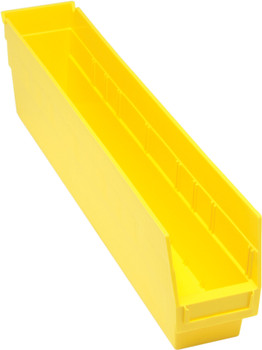 Economy Shelf Bin, nesting, 4-1/8"W x 23-5/8"L x 6"H, Yellow, Yellow, Polypropylene, QSB205YL