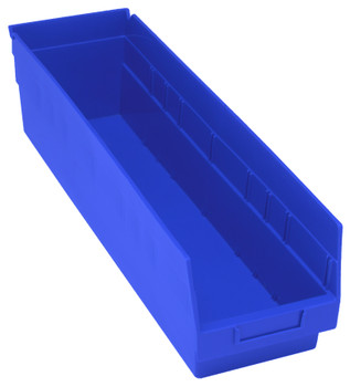 Economy Shelf Bin, nesting, 6-5/8"W x 23-5/8"L x 6"H, Blue, Blue, Polypropylene, QSB206BL