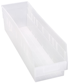 Economy Shelf Bin, nesting, 6-5/8"W x 23-5/8"L x 6"H, Clear, Clear, Polypropylene, QSB206CL