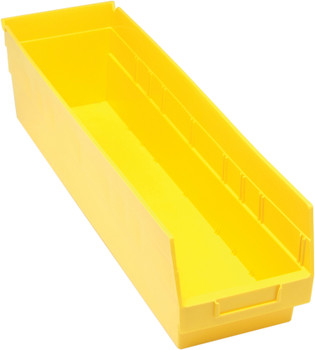 Economy Shelf Bin, nesting, 6-5/8"W x 23-5/8"L x 6"H, Yellow, Yellow, Polypropylene, QSB206YL
