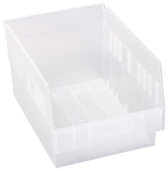 Economy Shelf Bin, nesting, 8-3/8"W x 11-5/8"L x 6"H, Clear, Clear, Polypropylene, QSB207CL