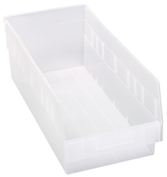 Economy Shelf Bin, nesting, 8-3/8"W x 17-7/8"L x 6"H, Clear, Clear, Polypropylene, QSB208CLCS