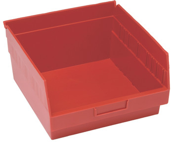 Economy Shelf Bin, nesting, 11-1/8"W x 11-5/8"L x 6"H, Red, Red, Polypropylene, QSB209RD