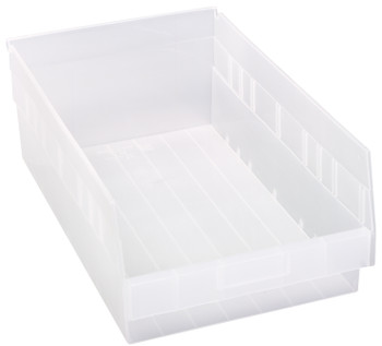 Economy Shelf Bin, nesting, 11-1/8"W x 17-7/8"L x 6"H, Clear, Clear, Polypropylene, QSB210CL