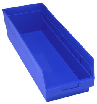 Economy Shelf Bin, nesting, 8-3/8"W x 23-5/8"L x 6"H, Blue, Blue, Polypropylene, QSB214BL