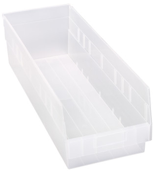 Economy Shelf Bin, nesting, 8-3/8"W x 23-5/8"L x 6"H, Clear, Clear, Polypropylene, QSB214CL