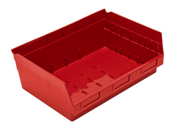 Economy Shelf Bin, nesting, 16-1/2"W x 11-5/8"L x 6"H, Red, Red, Polypropylene, QSB218RD