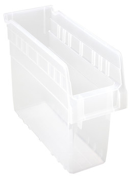 Economy Shelf Bin, nesting, 4-1/8"W x 11-5/8"L x 4"H, Clear, Clear, Polypropylene, QSB801CL