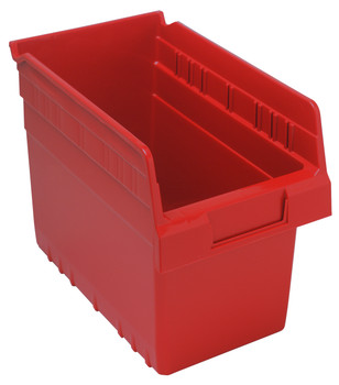 Economy Shelf Bin, nesting, 6-5/8"W x 11-5/8"L x 4"H, Red, Red, Polypropylene, QSB802RD