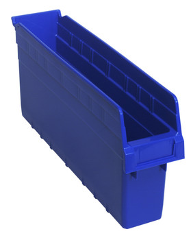 Economy Shelf Bin, nesting, 4-1/8"W x 17-7/8"L x 4"H, Blue, Blue, Polypropylene, QSB803BLCS